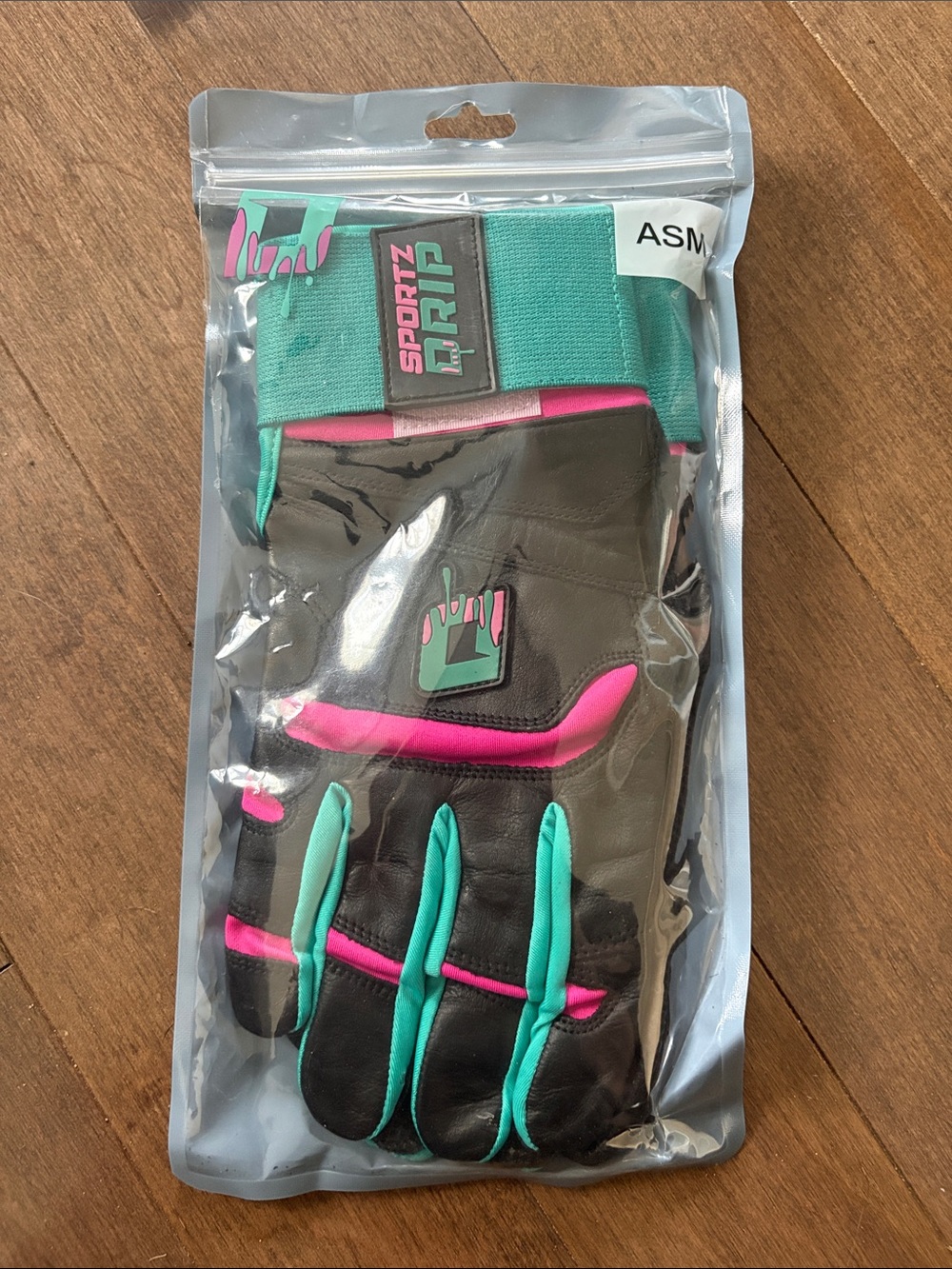 Adult Black Teal Pink Batting Gloves